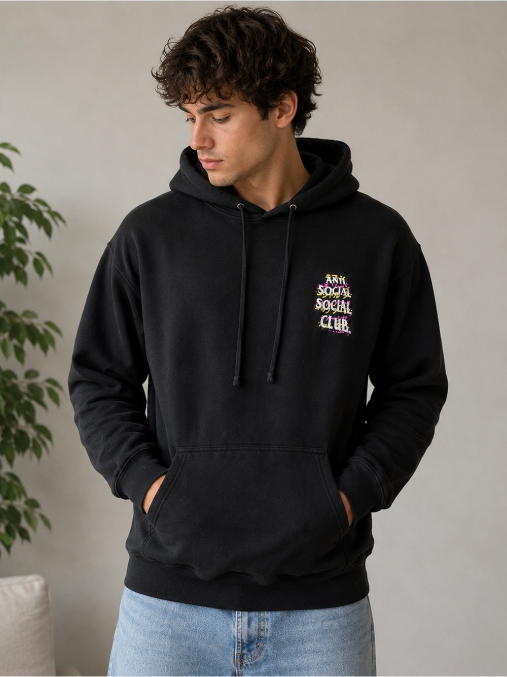 Anti Social Social Club Black Graphic Pullover Hoodie Men’s Medium Streetwear
